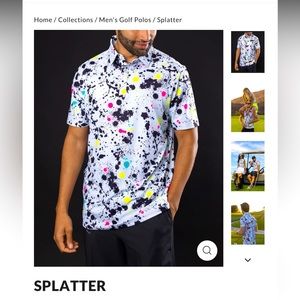 Splatter Sunday Swagger men’s golf polo